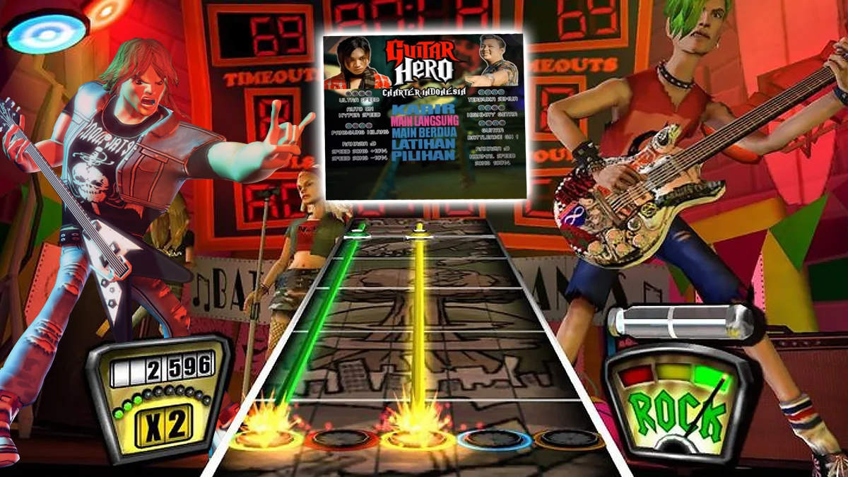 keseruan bermain Guitar Hero PS2